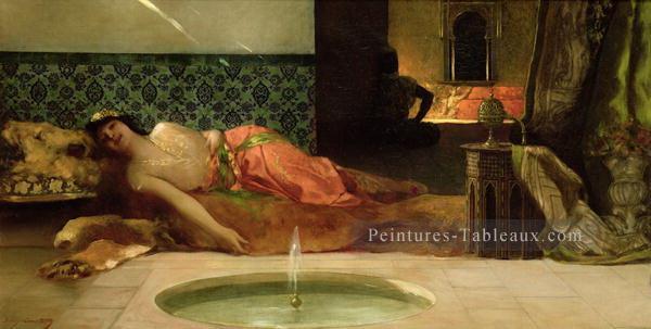 Un odalisque dans un harem Jean Joseph Benjamin Constant Araber Peintures à l'huile